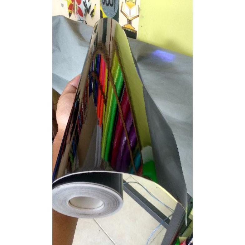 Garansi Skotlet Hitam Glossy Stiker Hitam Polos Stiker Motor Hitam