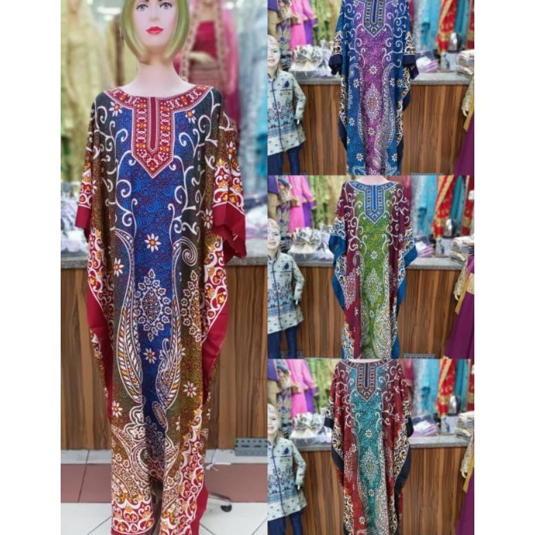 Daster Kaftan India Batik Bahan Polyester Mewah