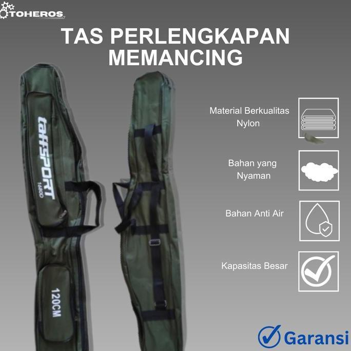 BEBAS ONGKIR - Tas Pancing Perlengkapan Alat Mancing Warna Hijau Army