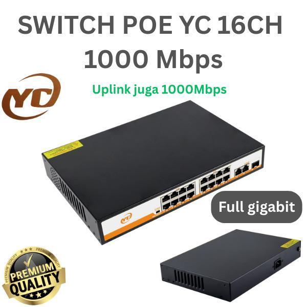 Switch Poe 16Port Poe Switch 16+3Ports 10/100Mbps/1000Mbps /SwitchHubPoe 2Uplink+Fo New Stok