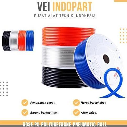 Selang PU POLYURETHANE OD 10mm x ID 6.5mm 1 Roll 100 Meter 10mmx6.5mm