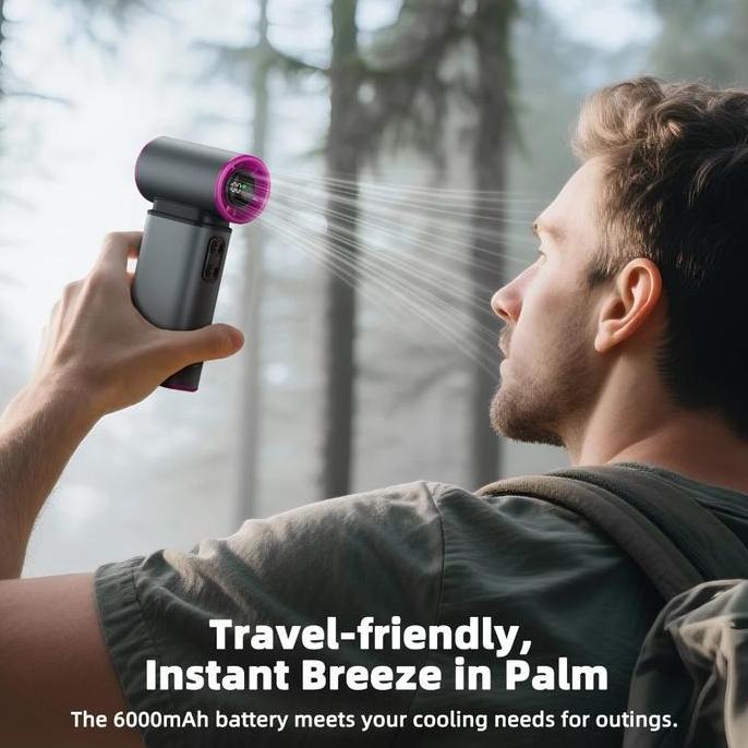 GOOJODOQ GFS009 3-in-1 Ultra High-Speed Premium Handheld Fan Up to 71000 RPM 6000 MAH LED Display Wi