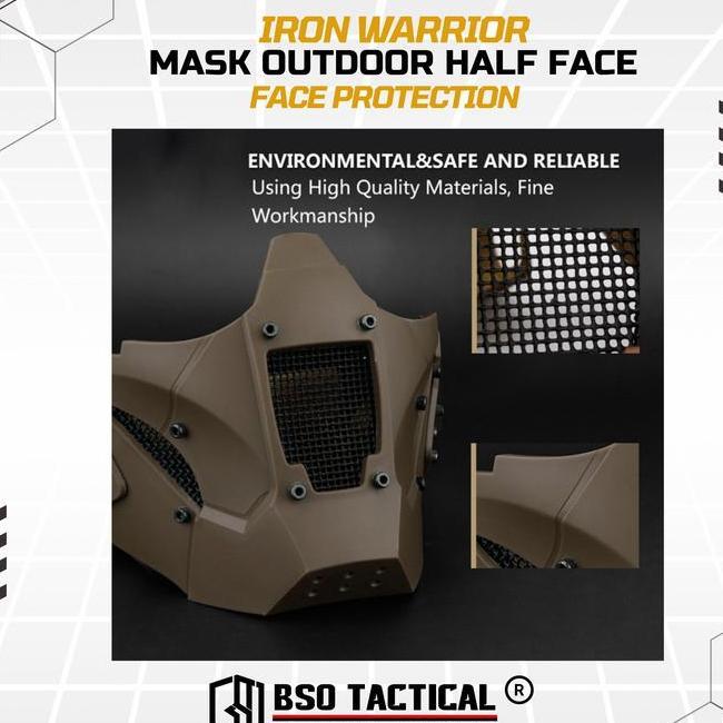 Tactical Mask Iron Warrior Half Face Protection Helmet Acc