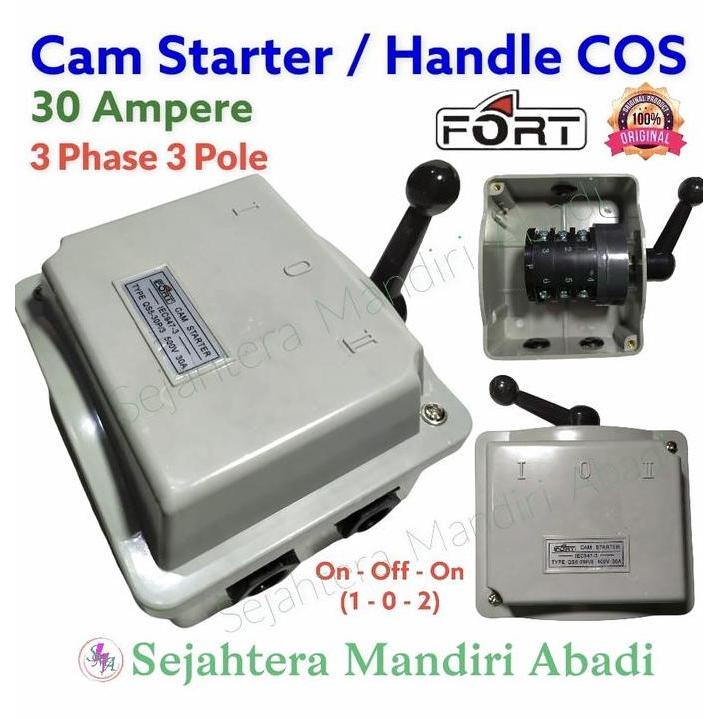 Cam Starter 30 Ampere 3 Phase 3 Pole Handle Cos Change Over Switch Kualitas Terbaik Harga Termurah