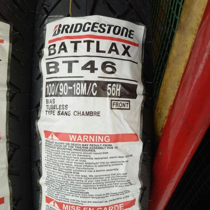 Terlaris Ban Luar Battlax Bt 46 Ukuran 100/90-18 Battlax Tubeless