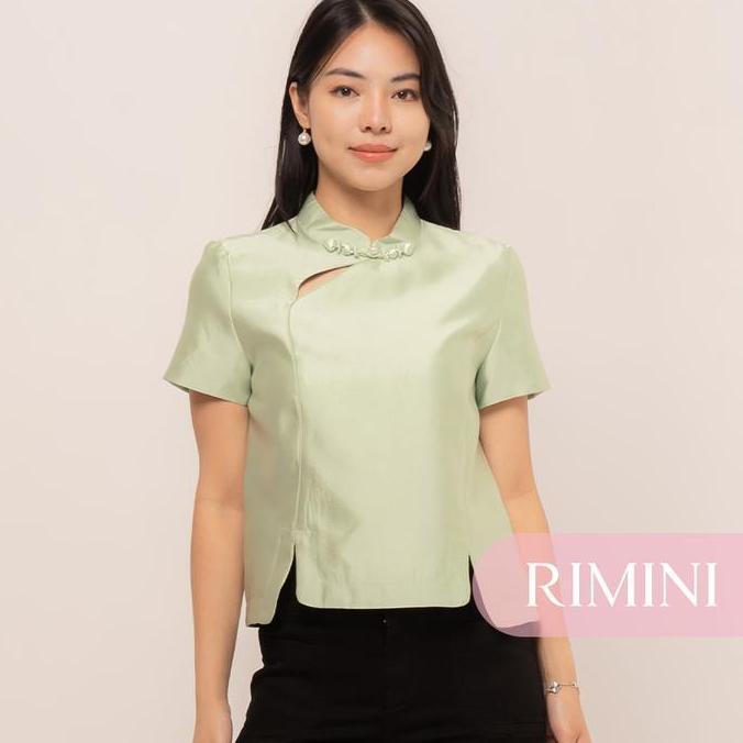 Termurah / Hot Sale Rimini - Atasan Wanita Cheongsam Berlengan Mandarin Button Size Xs-3Xl - Meiya T