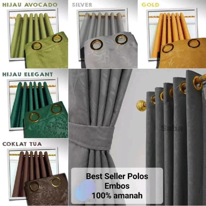 Dimari- Promo Paket Hemat Gorden Jendela Dan Pintu Isi 4 10 Lubang Ring Tinggi 150 Cm Dan 220 Cm Smo