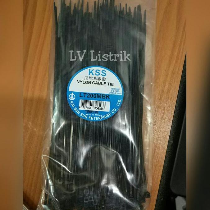 Dicdoc- Kss Ties 20 Cm Lt200Mbk Kabel Ties 200 Mm Tali Pengikat