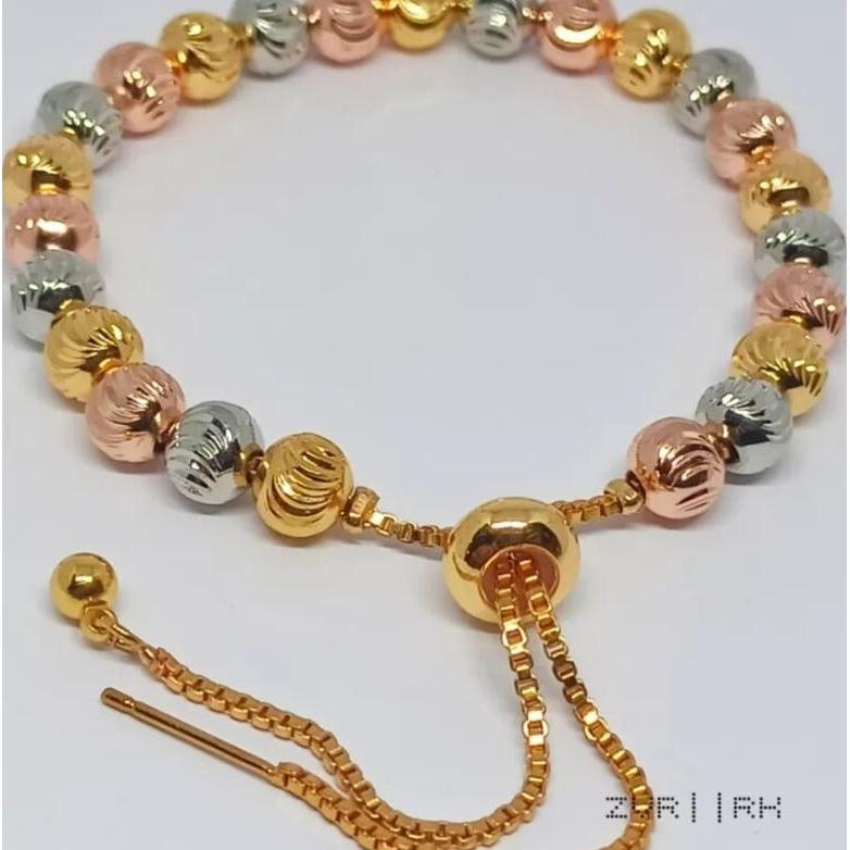 Gelang Tangan Serut Titanium Kombinasi Biji Lada