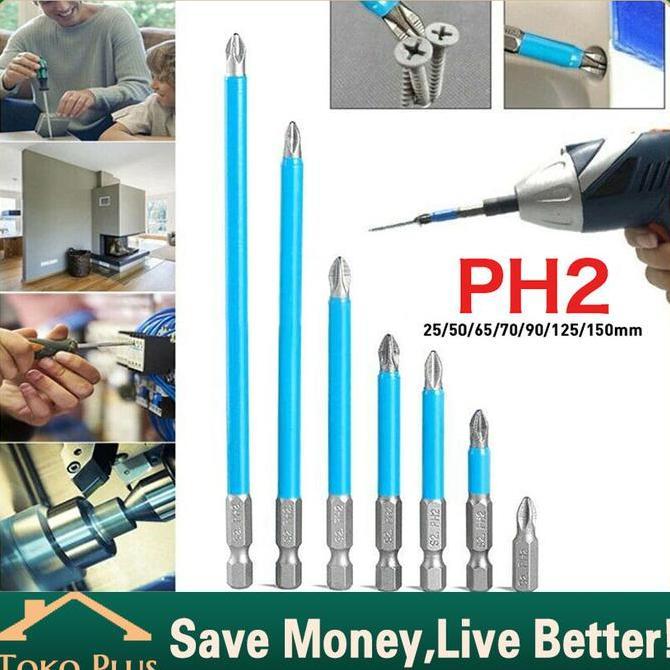 AVOCEAN 7PCS Mata bor Obeng Magnetic Kuat anti slip 25-125mm Mata Obeng