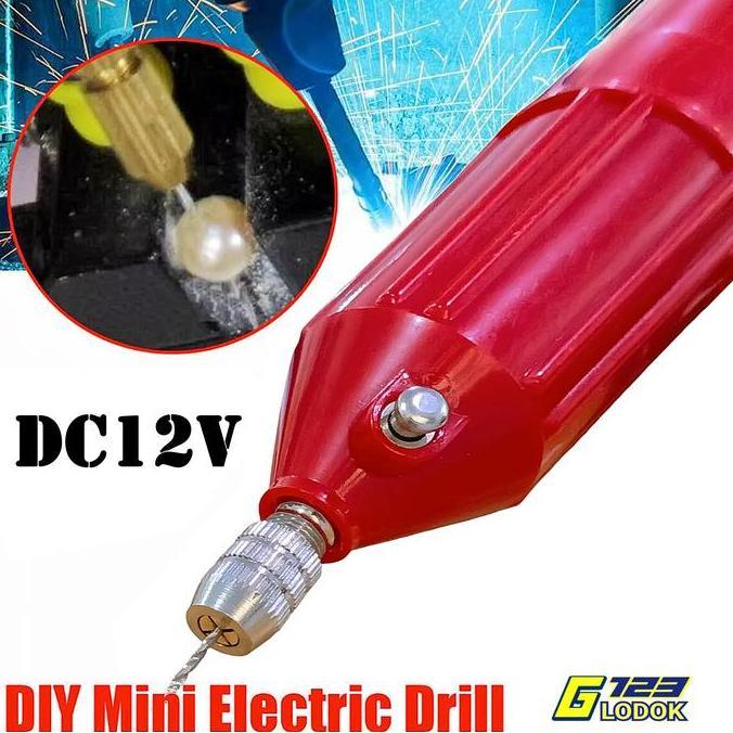 Mini Hand Drill Bor Ukir Poles Grinder Gerinda Tuner Pelubang Mata Mesin PCB Kayu Paralon Nail Art E