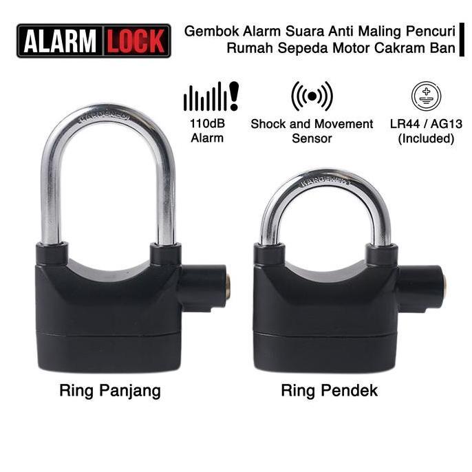 Gembok Alarm Anti Maling (Alarm lock ,Kunci Gembok Alarm)