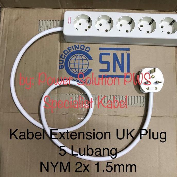 Kabel Extension UK Plug 5 Lubang Stabilizer Ups Prolink 2000 - 3000 Va