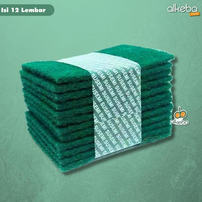 Washyt- Sabut Hijau Susemi Isi 12 Lembar Tapas Alat Bantu Pembersih Serbaguna