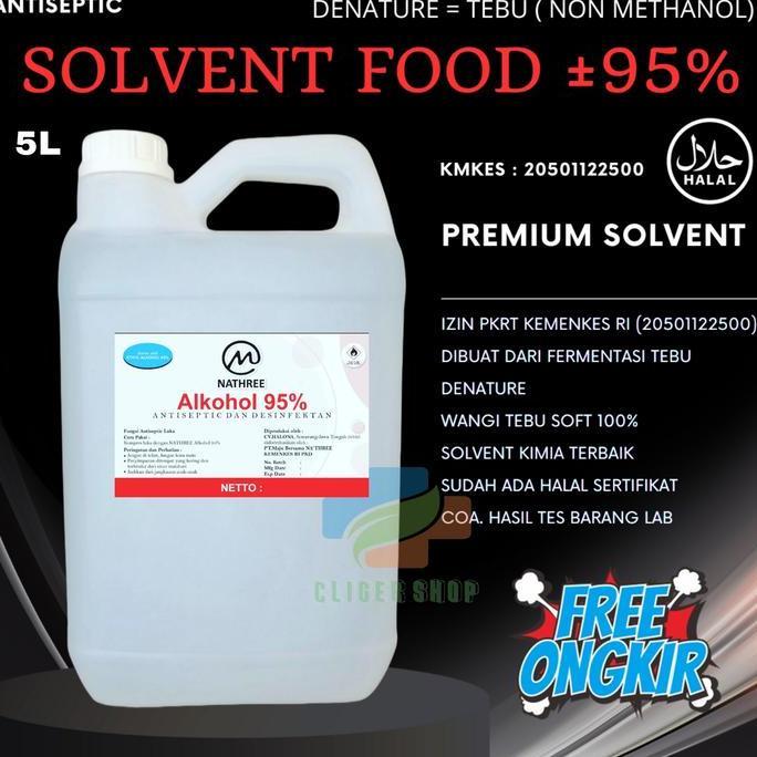 Bytwx- Alkohol 96% Solvent Food / 70% Liter Ethyl / 96% Alkohol Nathree Solvent Pelarut