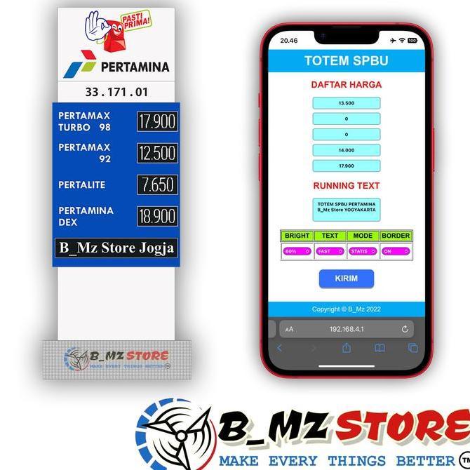 Kontroller SPBU - Controller Display Harga Totem SPBU Pertamina P10