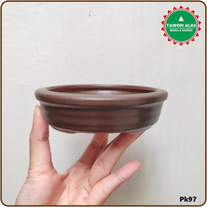 Grdwix- Pot Bonsai Keramik Mame Bulat Ceper