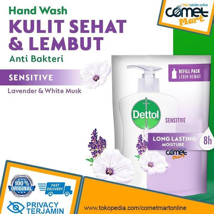 Bytwx- Sabun Cuci Tangan Dettol Sensitive Refill. Menjaga Kelembaban 200 Gr
