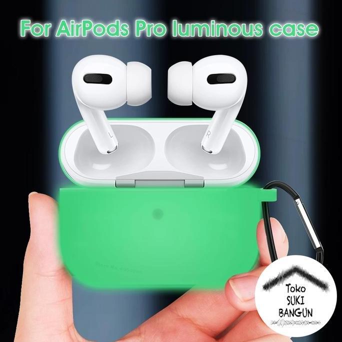 Case untuk Airpods Pro GLOW IN THE DARK Silicone Rubber Casing Cover Pouch Protector