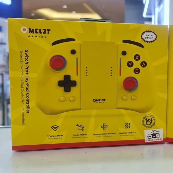 omelet gaming joypad switch joycon pro + plus yellow murah