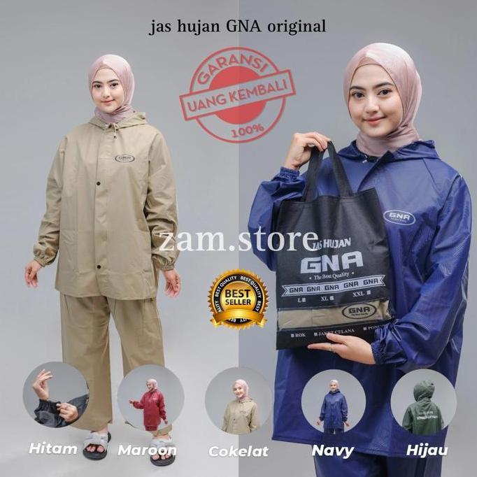Termurah / Hot Sale Cod Jas Hujan, Raincoat Pria Dan Wanita Dewasa By Gna Anti Rembes With Flashligh