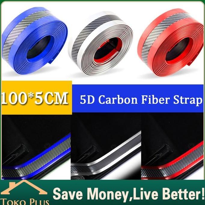 Premium Strip Sill Guard Karet Serat Karbon untuk Mobil Strip Karet