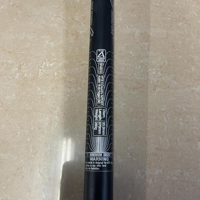 Seatpost Amoeba Borla 30.9 370mm 37cm Alloy Black Hitam Sepeda MTB New