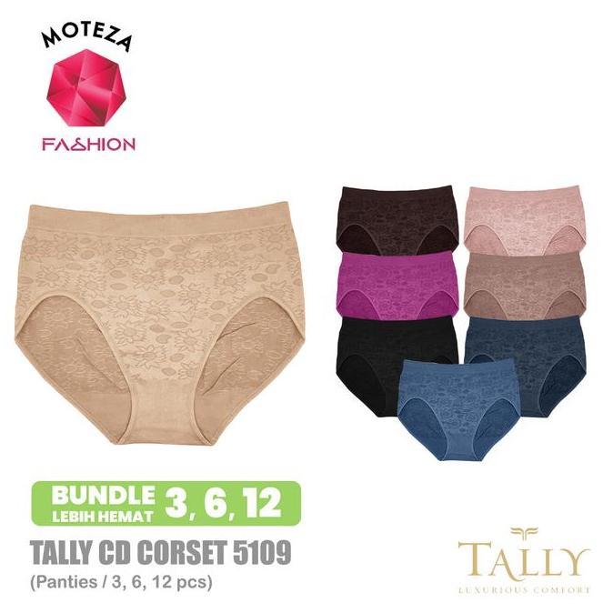Bundle Cd Tally Isi 3 ; 6 ; 12 5109 Cd Celana Dalam Wanita Korset Highwaist Jumbo - Corset Rajut Hig