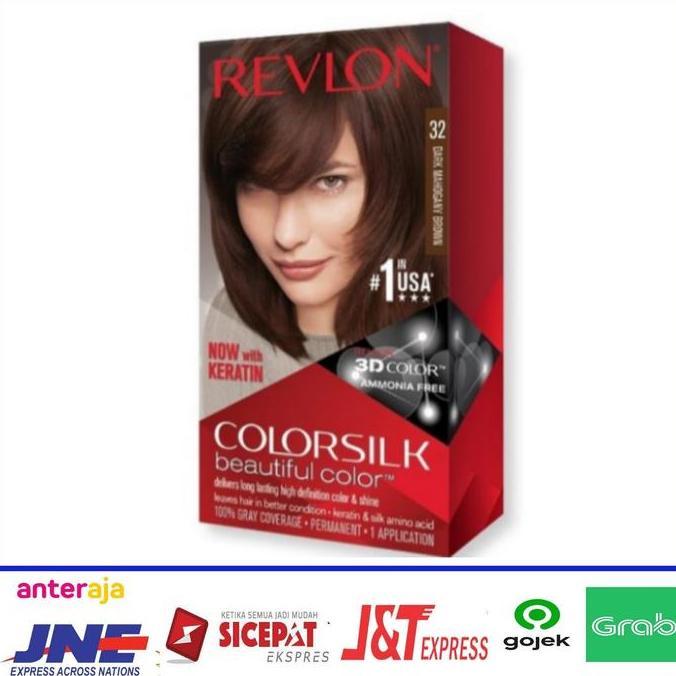 cat rambut Revlon colorsilk hair color - 32 DARK MAHOGANY BROWN