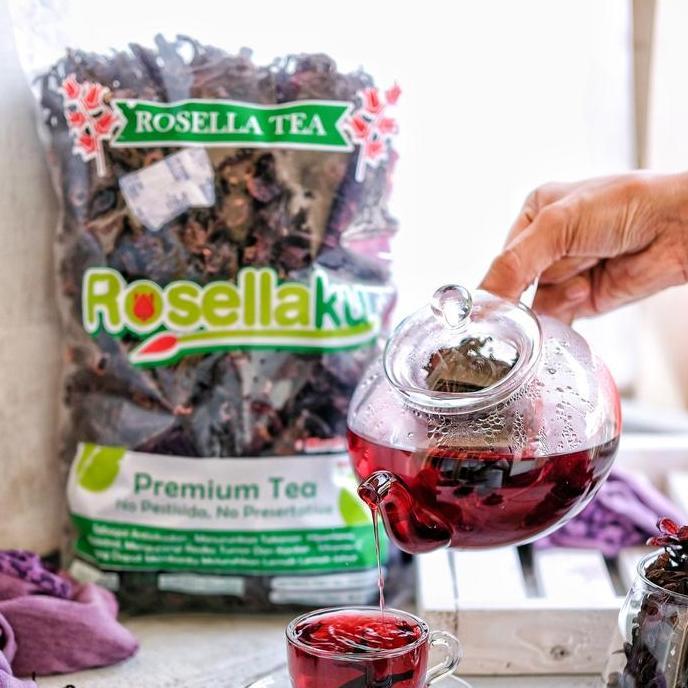 TEH BUNGA ROSELA UNGU 1/2 KG , TEH ROSELA UNGU , SUPLIER BUNGA ROSELA