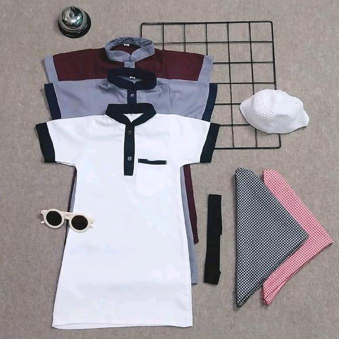 Termurah / Hot Sale Baju Jubah Gamis Koko Bayi Set Sorban Igal Dan Peci Usia 0-24 Bulan  Baju Gamis 