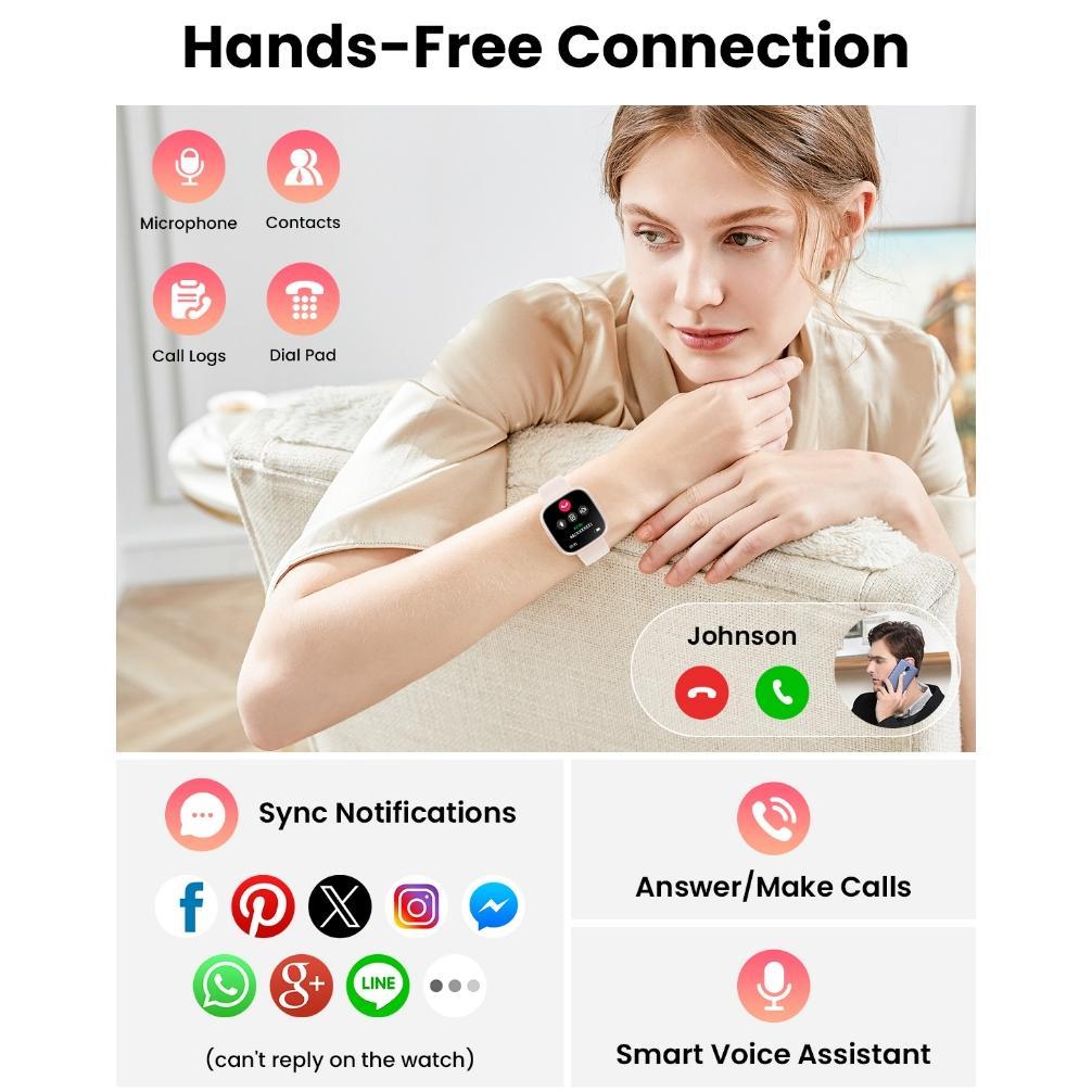 BESTPROMO ENC Smart Watch for Men Women 1.72" Fitness Tracker SmartWatch for iPhone Android Compatib