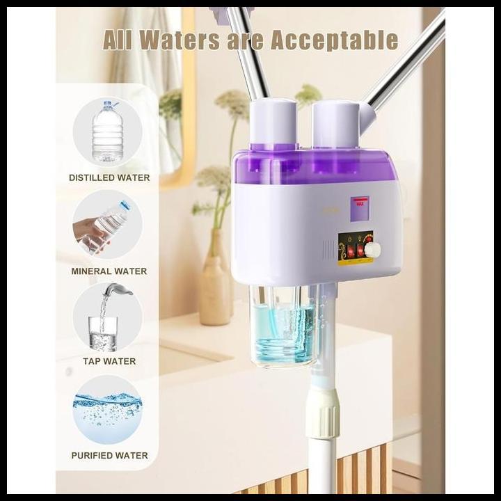 Terbaru 3 In 1 Pengukus Panas Dingin Penyemprot Pelembab Wajah Tabung Ganda Facial Hot Cold Steam Hi