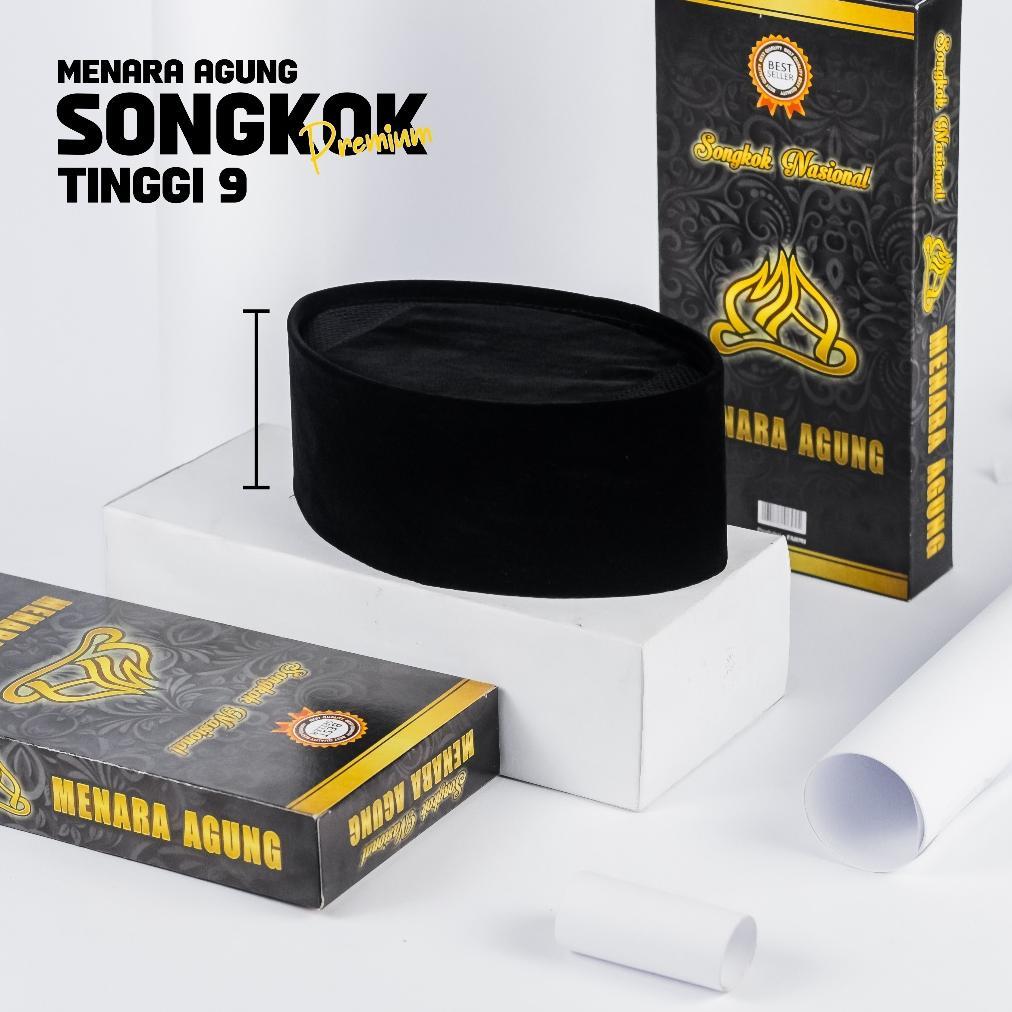 Ew64 Peci Songkok Hitam Ac Tinggi Pendek 7,8 ,9 cm Bahan Beludru Premium Ukuran Anak Dan Dewasa Terl