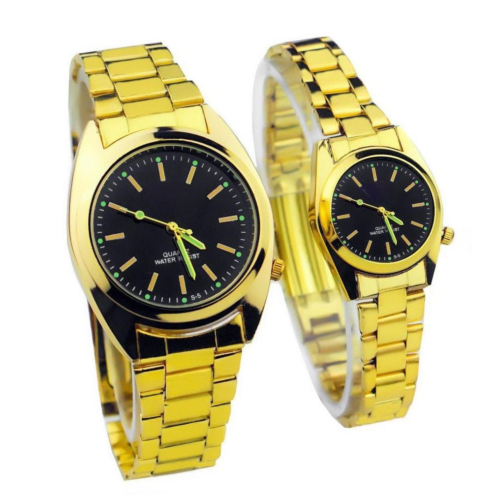 sale PA JAM TANGAN COUPLE MURAH 5 RANTAI PREMIUM GROSIR ARLOJI SK002