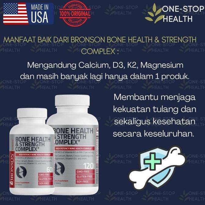BRONSON - BONE HEALTH & STRENGTH COMPLEX (CALCIUM, D3K2, MAGNESIUM, VIT C, ETC)