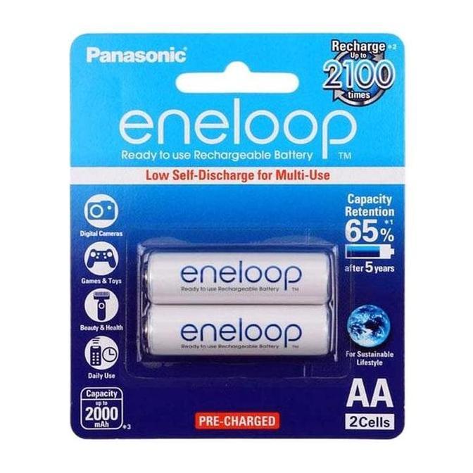 Baterai Panasonic Eneloop AA isi 2 Rechargeable (TERBAIK) (TERBARU) (TERMURAH)