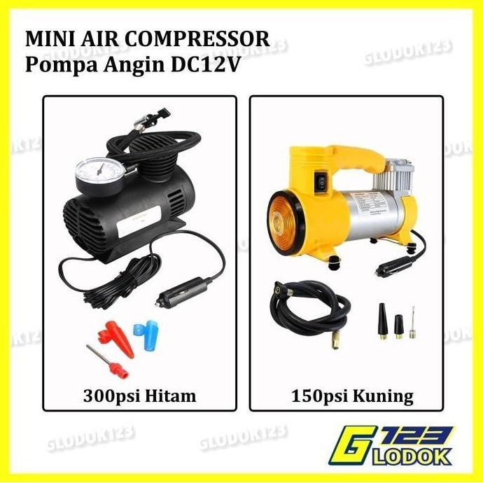 Pompa Elektrik Tekanan Angin Ban Inflator Kompresor Udara DC 12V Volt