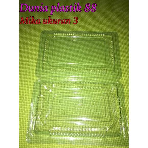 100pcs ukuran 3 box mika plastik mika bening tempat kue nasi makanan