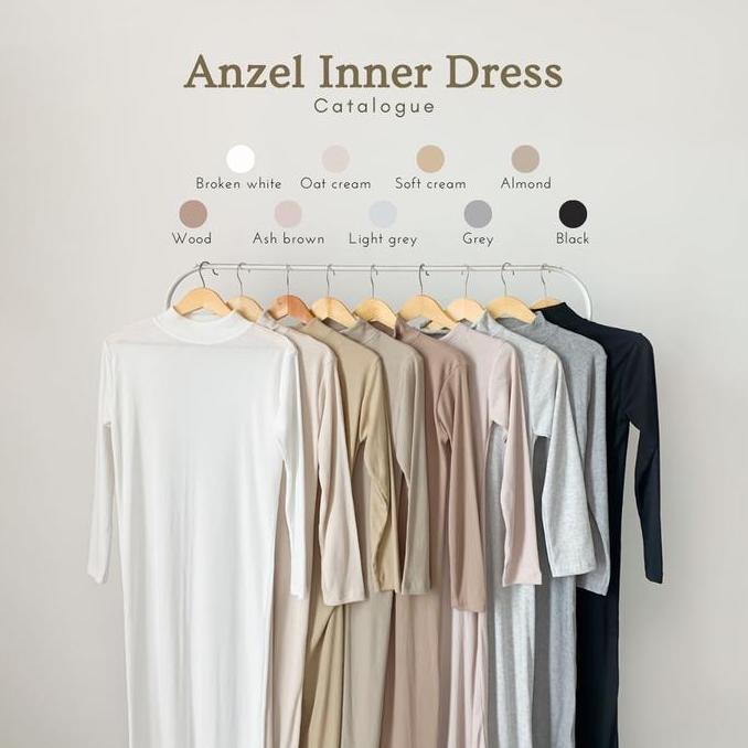 Promo Yeppuoutfit Anzel Inner Manset Dress Tangan Panjang Leher Tinggi Turtleneck - Dalaman Long Dre