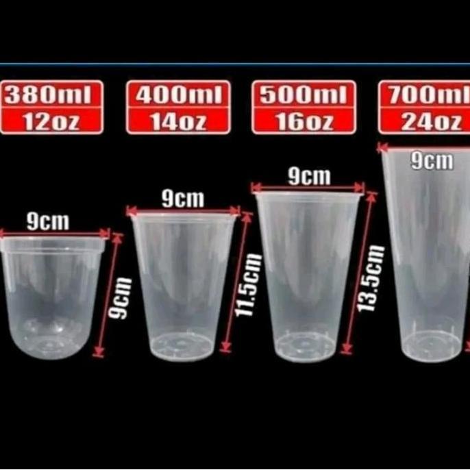 Gasyuk- Gelas Plastik Boba/Cheese Tea/Cup Injection Pp Tebal Hanya Cup @25 Pcs