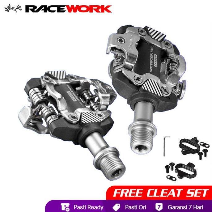 RACEWORK GROVE - PEDAL MTB CHROMOLY DU BEARINGS COMPATIBLE SPD CLEAT MTB DOWNHILL CLEAT XC PEDAL XC 