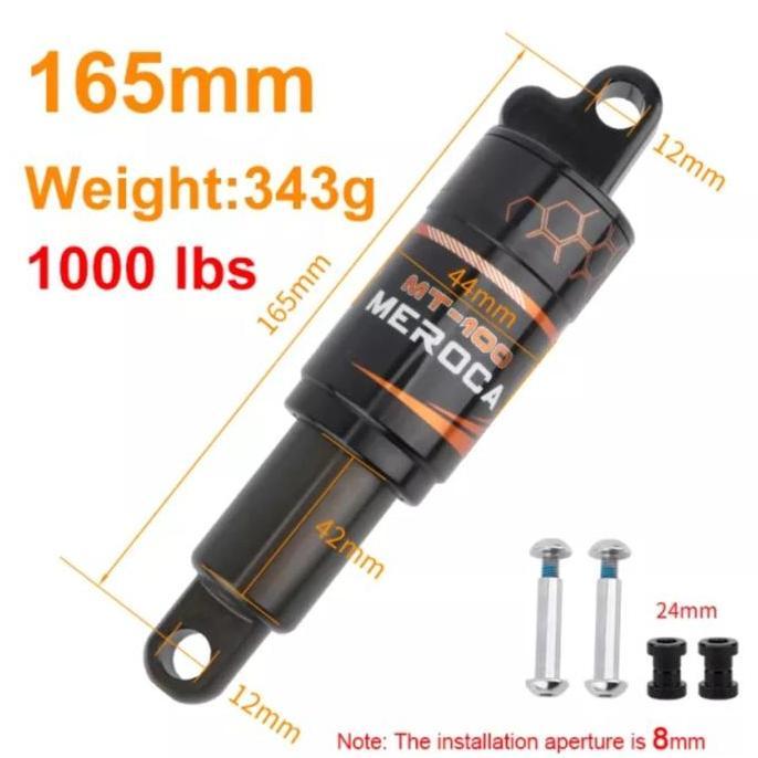 MEROCA REAR SHOCK 165MM REAR SHOCK OIL SPRING 165 SEPEDA MTB ORIGINAL DAN TERPERCAYA