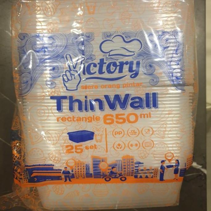 thinwall kotak rectangle 500 ml, 650 ml, 1000 ml ( 25 pcs/ pack )