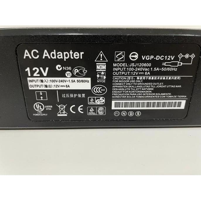 Gemgem- Adaptor 12V 6A / Power Supply Adaptor Dc 12 Volt 6 Ampere