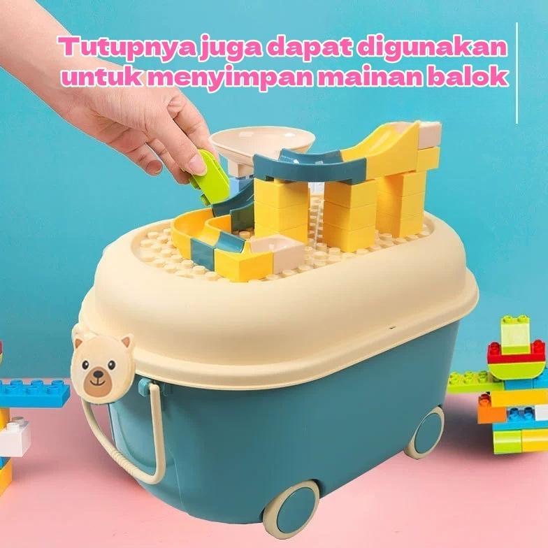 Kotak Penyimpanan Dengan Roda Container Box Plastik Mainan Anak Karakter Storage Box