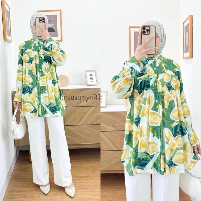 Iyakirim- Balena Tunik Rempel Bahan Rayon Premium