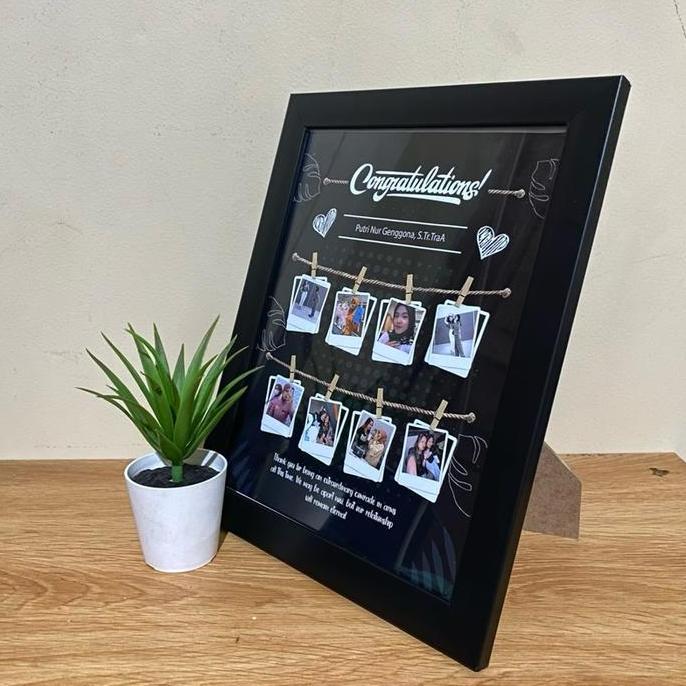8 Foto Polaroid Custom Bingkai Kaca / Kado ulang tahun / Cetak Foto Plus Bingkai Kaca Minimalis / Bi