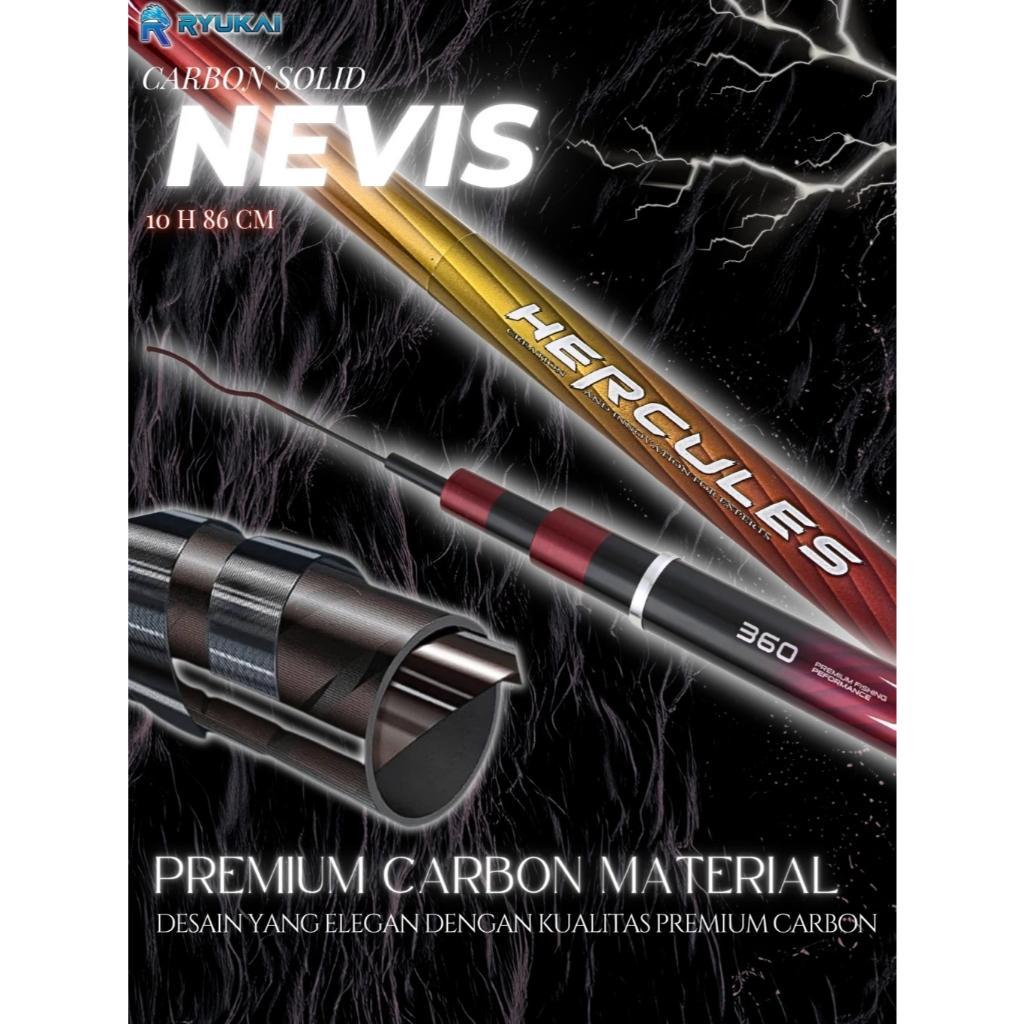 Joran Tegek Pancing Carbon Kaku 10H Ryukai Nevis Hercules Ujung Solid 450 360 300 270 240 210