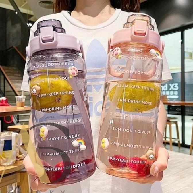 BOTOL MINUM 2 LITER / BOTOL BENING MOTIVASI 2 L / BOTOL MINUM VIRAL